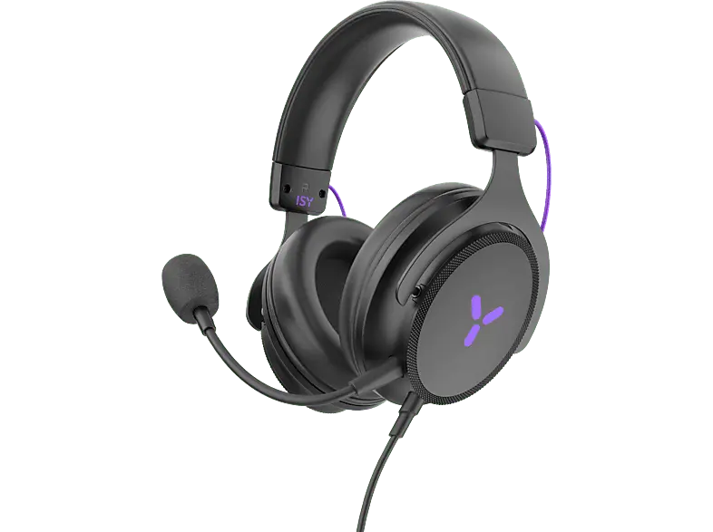 ISY IGH-2000 Ultralight Gaming Headset, Over-Ear, 40m Treiber, 3.5mm Klinke, Schwarz