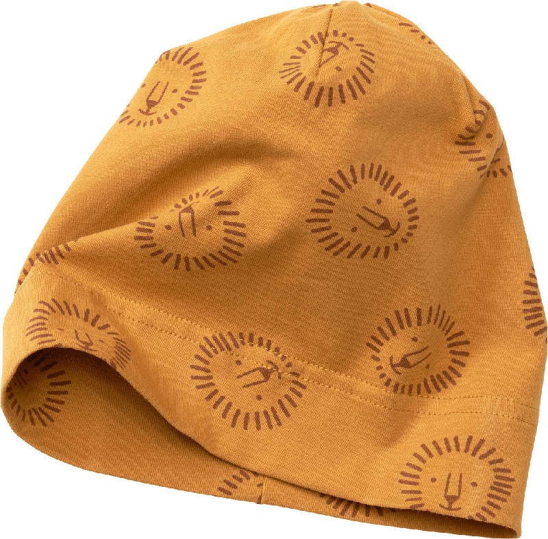 ALANA Mütze mit Löwen-Muster, gelb, Gr. 50/51
