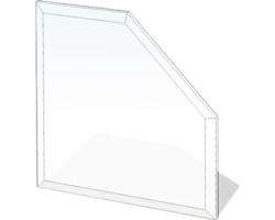 Funkenschutzplatte Lienbacher Glas 5-eckig 110x110 cm mit Fase