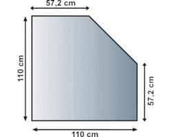 Funkenschutzplatte Lienbacher Glas 5-eckig 110x110 cm