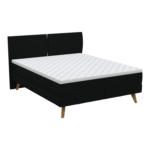 Pfister Letto Boxspring ISLAND-SPRING MOD., similpelle, campos nero , 160x200 cm