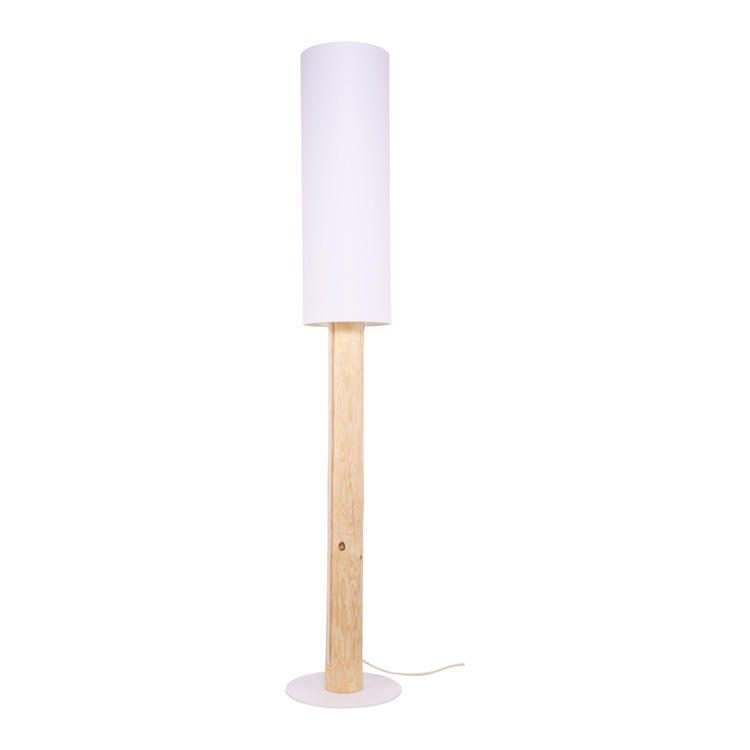 Lampadaire Eco Line, matériau composite, blanc/pin