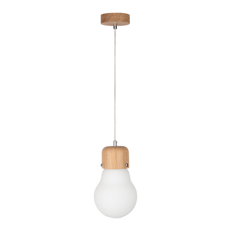 Lampada a sospensione Eco Line, legno, quercia