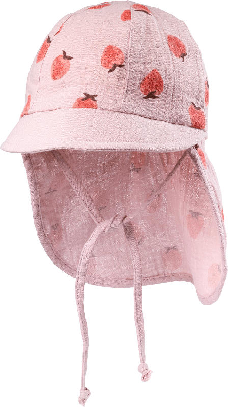 ALANA Schirmmütze aus Musselin mit Erbeeren-Muster, rosa, Gr. 46/47
