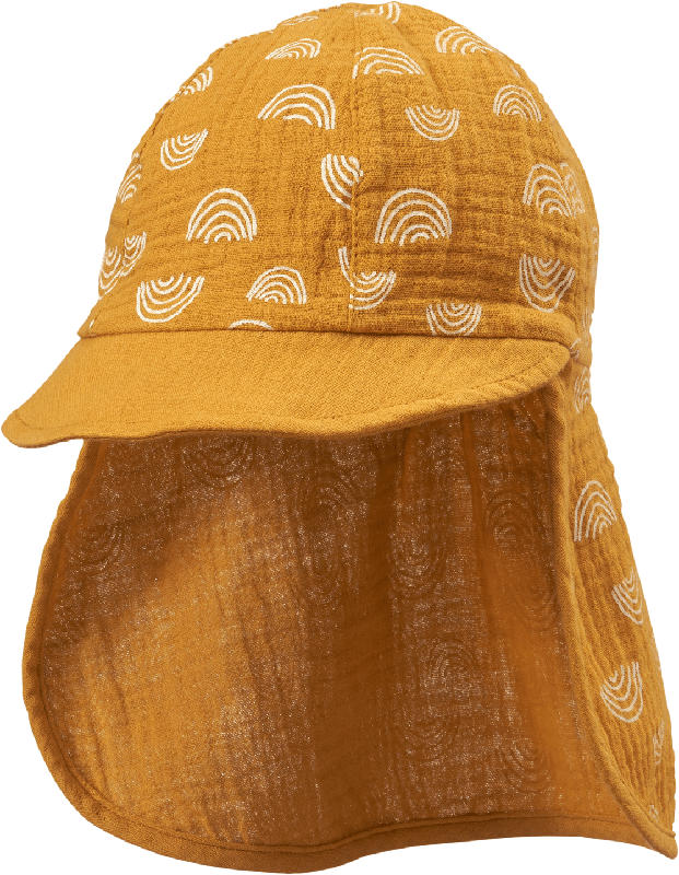 ALANA Schirmmütze aus Musselin mit Regenbogen-Muster, gelb, Gr. 52/53