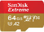 MediaMarkt SanDisk Extreme 64GB microSDXC Kit, UHS-I U3, A2, R170/W80, Class 10; Speicherkarte - bis 11.05.2024