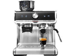 Gastroback 42616 Design Espresso Barista Pro Siebträger-Espressomaschine (Silber, Kegelmahlwerk, 1550 Watt, 15 bar)