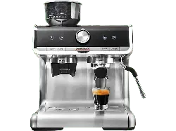 Gastroback 42616 Design Espresso Barista Pro Siebträger-Espressomaschine (Silber, Kegelmahlwerk, 1550 Watt, 15 bar)