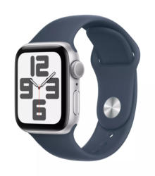 Смарт часовник Apple Watch SE2 v2 40mm Silver/Blue Band M/L mre23 , 1.57 , Apple S8 SiP 64-bit Dual Core , 32 , 40.00