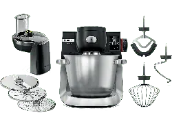 Bosch MUMS6ZS13D Serie 6, Küchenmaschine mit Waage Schwarz/ Edelstahl gebürstet (Rührschüsselkapazität: 5,5 l, 1600 Watt)