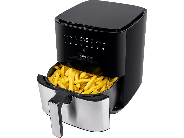 Clatronic FR3782H Heißluftfritteuse (5 l, 1450 Watt, Edelstahlfront)