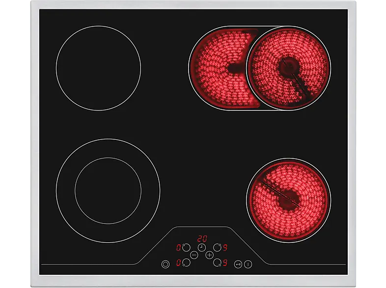 Koenic KBH 2621 Strahlungsheizungskochfeld (500 mm breit, 4 Kochfelder, Glaskeramik, Autarkes Kochfeld)