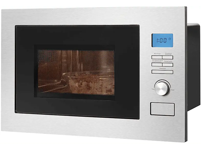 Bomann MWG 3001 H EB Mikrowelle im rahmenlosen Design (900 Watt, Einbaugerät, 25 l, Edelstahl)