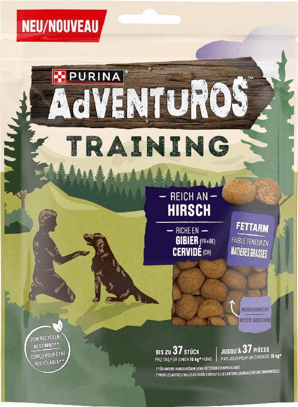 Purina Adventuros Hundeleckerli mit Hirsch, Training