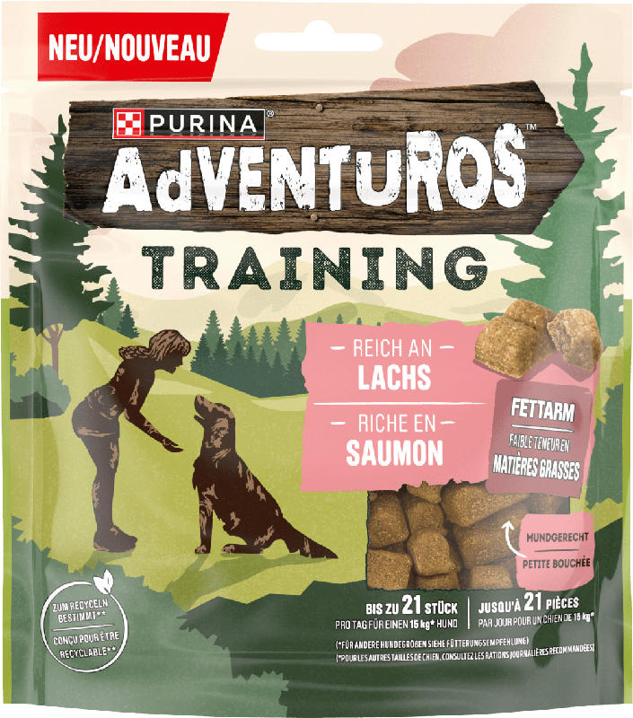 Purina Adventuros Hundeleckerli mit Lachs, Training