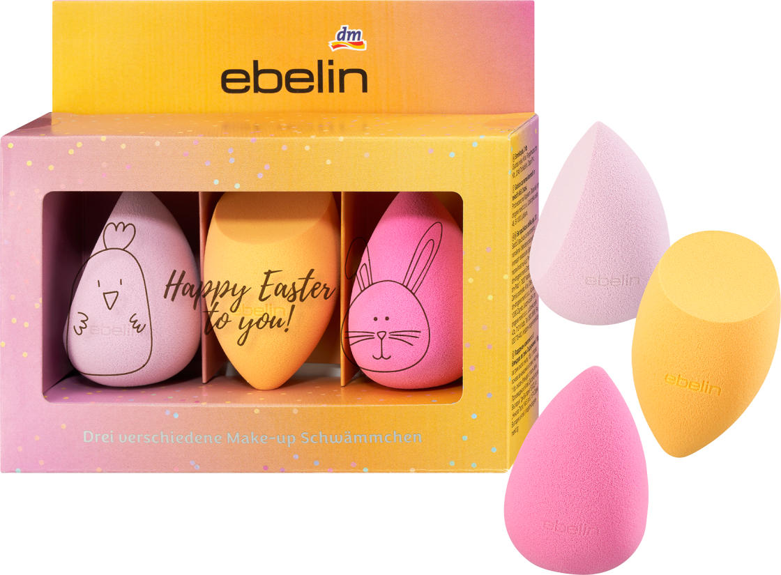Geschenkset ebelin Make-Up Schwämmchen Happy Easter 3tlg