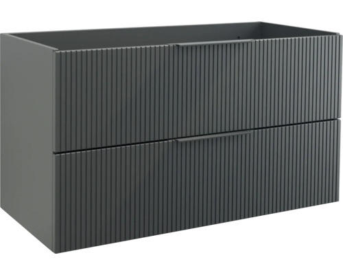 Waschbeckenunterschrank Jungborn Quattro 100x50 cmx46 cm ohne Waschbecken schwarz matt matt