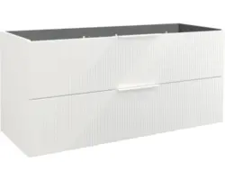 Waschbeckenunterschrank Jungborn Quattro 120x50x46 cm ohne Waschbecken weiß matt