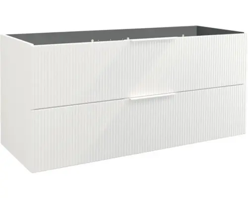 Waschbeckenunterschrank Jungborn Quattro 120x50x46 cm ohne Waschbecken weiß matt