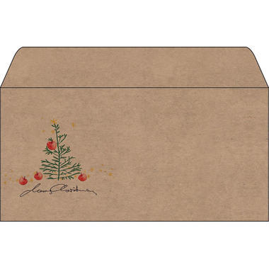 SIGEL Weihnachts-Umschlag 11x22cm DU255 Apples Kraftpapier 50 Stk