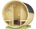Hornbach Fasssauna Weka 198 inkl. 9 kW OS-Ofen u.digitaler Steuerung mit graphitfarbiger Ganzglastüre