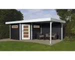 Hornbach Lounge Haus weka Davos mit Fußboden und Lounge 601 x 298 cm anthrazit
