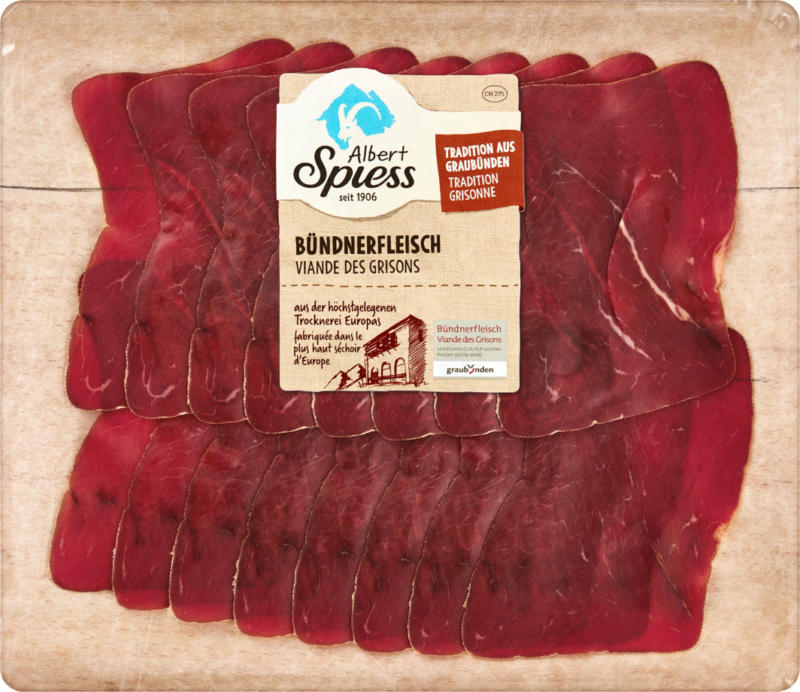 Albert Spiess Bündnerfleisch , geschnitten, Irland, 100 g