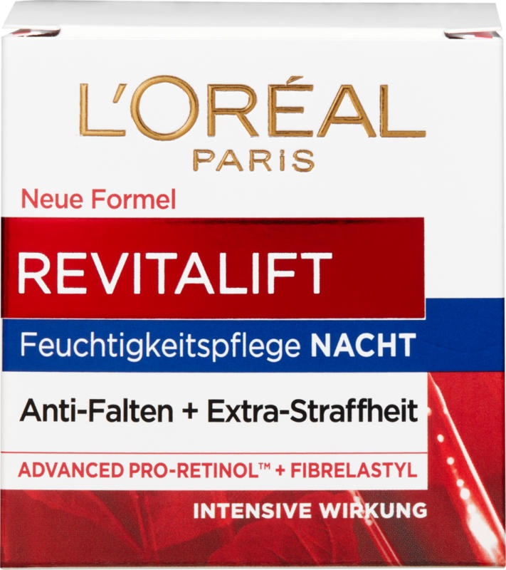 L’Oréal Gesichts- und Feuchtigkeitspflege Revitalift Nachtcrème, Antifalten- und Straffheitspflege, 50 ml