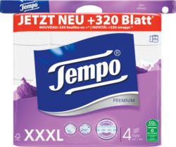 Carta igienica Premium Tempo, bianca, a 4 veli, 32 x 120 strappi
