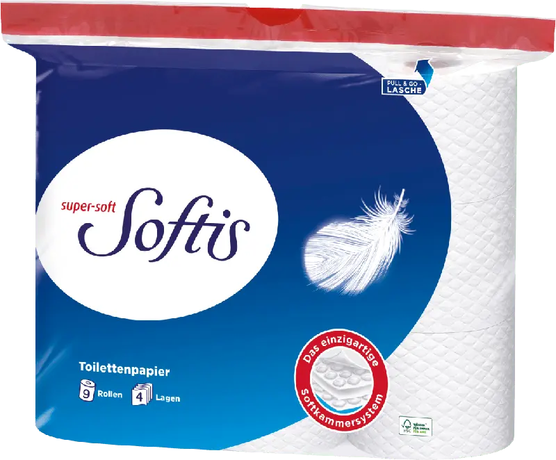 Softis Toilettenpapier super-soft 4-lagig (9x100 Blatt)