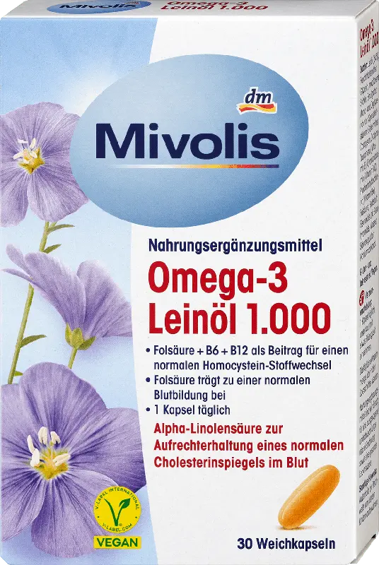 Mivolis Omega-3 Leinöl 1000 Kapseln