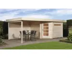 Hornbach Lounge Haus weka Davos mit Fußboden und Lounge 601 x 298 cm natur