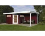 Hornbach Lounge Haus weka Davos mit Fußboden und Lounge 601 x 298 cm schwedischrot