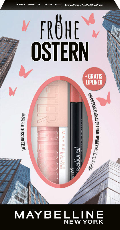 Maybelline New York Lippen Makeup Set Lipgloss Lifter Gloss 003 + gratis Lipliner Color Sensational 50
