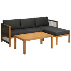 Acamp Loungeset Malaga teak Akazie B/H/T: ca. 132x64x66 cm