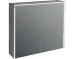 Hornbach LED-Spiegelschrank Jungborn Quattro Sedici Nove 2-türig 80x20x70 cm schwarz matt