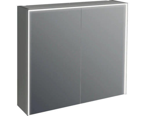 LED-Spiegelschrank Jungborn Quattro Sedici Nove 2-türig 80x20x70 cm schwarz matt