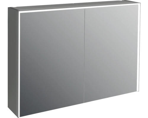 LED-Spiegelschrank Jungborn Quattro Sedici Nove 2-türig 100x20x70 cm schwarz matt