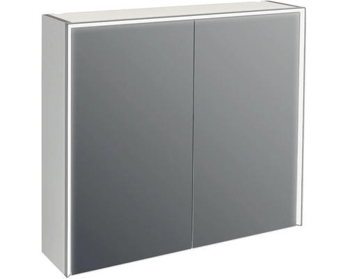 LED-Spiegelschrank Jungborn Quattro Sedici Nove 2-türig 80x20x70 cm grau