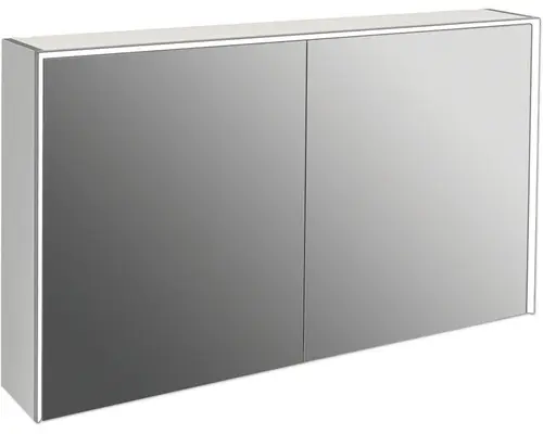 LED-Spiegelschrank Jungborn Quattro Sedici Nove 2-türig 120x20x70 cm grau