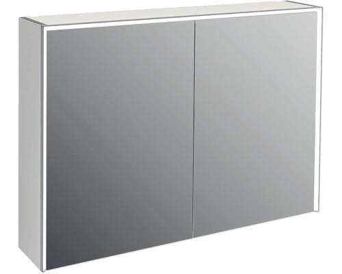 LED-Spiegelschrank Jungborn Quattro Sedici Nove 2-türig 100x20x70 cm grau