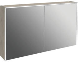 LED-Spiegelschrank Jungborn Quattro Sedici Nove 2-türig 120x20x70 cm nussbaum