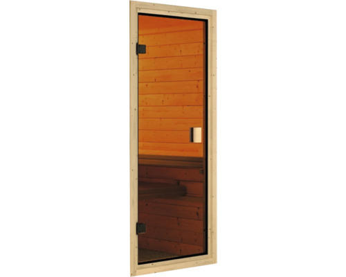 Sauna Türelement Karibu für 68 mm Saunen mit bronzierter Ganzglastür 187x78x3,8 cm