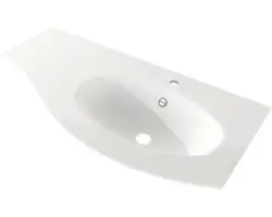 Waschtisch Baden Haus Sting geschwungen Ablage links 104x52 cm weiß