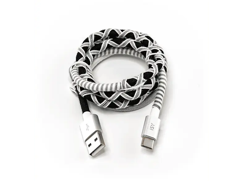 ISY Datenkabel USB-C, 1 Meter, Schwarz/Weiß (IUC-4100-SB-C)