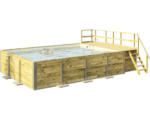 Hornbach Aufstellpool Holzpool-Set Weka 595 rechteckig 650x490x201 cm inkl. Bodenschutzvlies, Filteranlage, Filtersand, Innenauskleidung sand