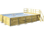 Hornbach Aufstellpool Holzpool-Set Weka 595 rechteckig 650x490x201 cm inkl. Skimmer, Filteranlage, Bodenschutzvlies, Innenauskleidung