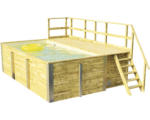 Hornbach Aufstellpool Holzpool-Set Weka 595 rechteckig 490x315x201 cm inkl. Bodenschutzvlies, Filteranlage, Filtersand, Innenauskleidung sand