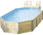 Hornbach Aufstellpool Holzpool-Set Weka 594A oval 850x376x116 cm inkl. Aufstieg, Bodenschutzvlies & Technikraum Kieferholz