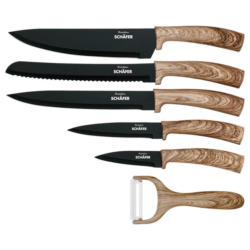 SCHÄFER Messerset Maple Wood schwarz Edelstahl 6 tlg.